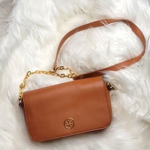 Tory Burch Brown Leather Robinson Crossbody Bag